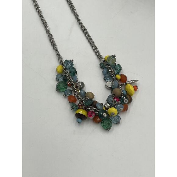 Betsey Johnson Betseyville Multicolor Beaded Cluster Owl Charm Heart Necklace - Picture 5 of 13